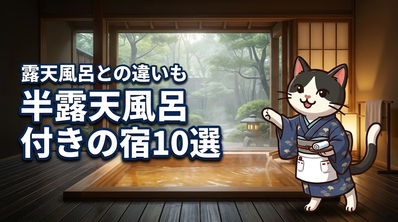 半露天風呂付き客室が人気の宿10選！メリットや露天風呂との違いも詳しく解説