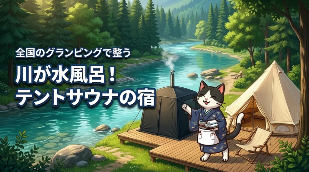 【全国】川が水風呂！テントサウナ付きグランピングの外気浴で味わう究極のととのい