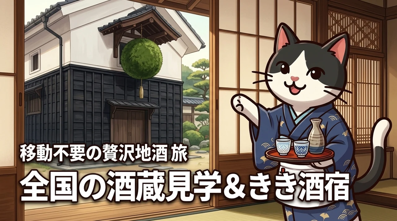 【全国】酒蔵見学ときき酒付き宿泊プランが最高!移動不要で地酒を堪能できる贅沢旅
