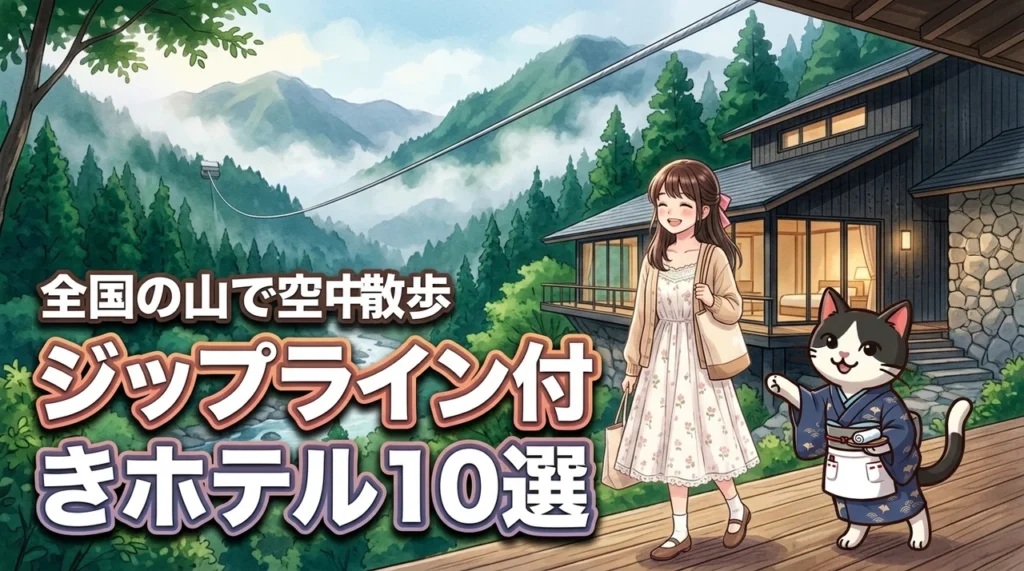 全国の山でジップライン体験付き宿泊ができるホテルや旅館おすすめ10選